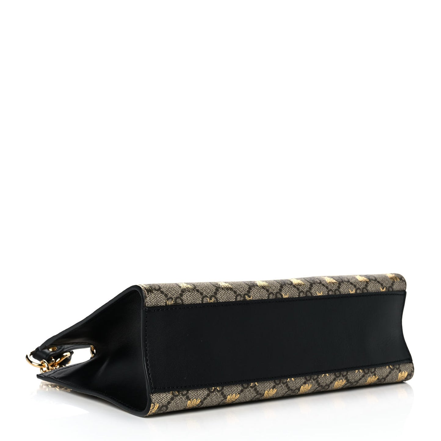 GG Supreme Monogram Bees Small Padlock Tote Beige Oro Black