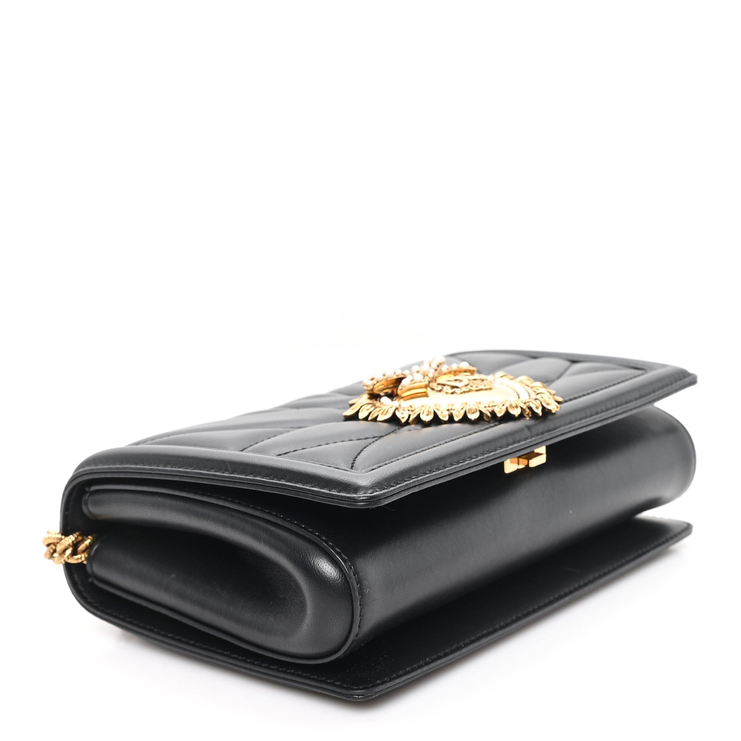 Dolce & Gabbana Calfskin Medium Devotion Crossbody Bag Black 4 of 10
