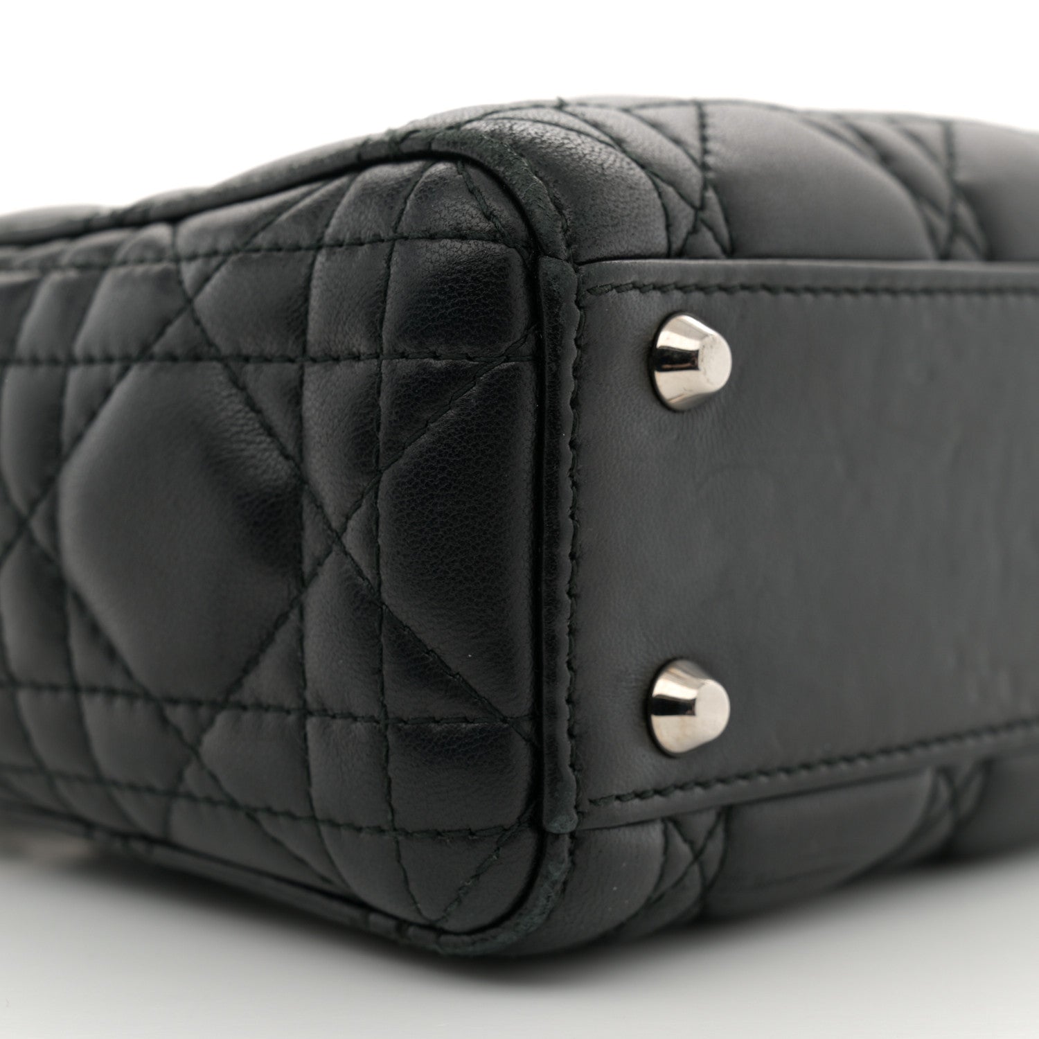 Christian Dior Lambskin Cannage Mini Lady Dior Black 9 of 14