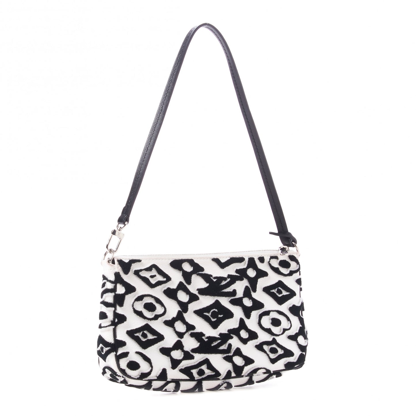 X UF Tufted Monogram Pochette Accessories White Black