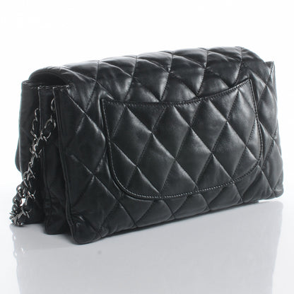 Chanel Lambskin Quilted 3 Large Accordion Flap Black 3 of 7