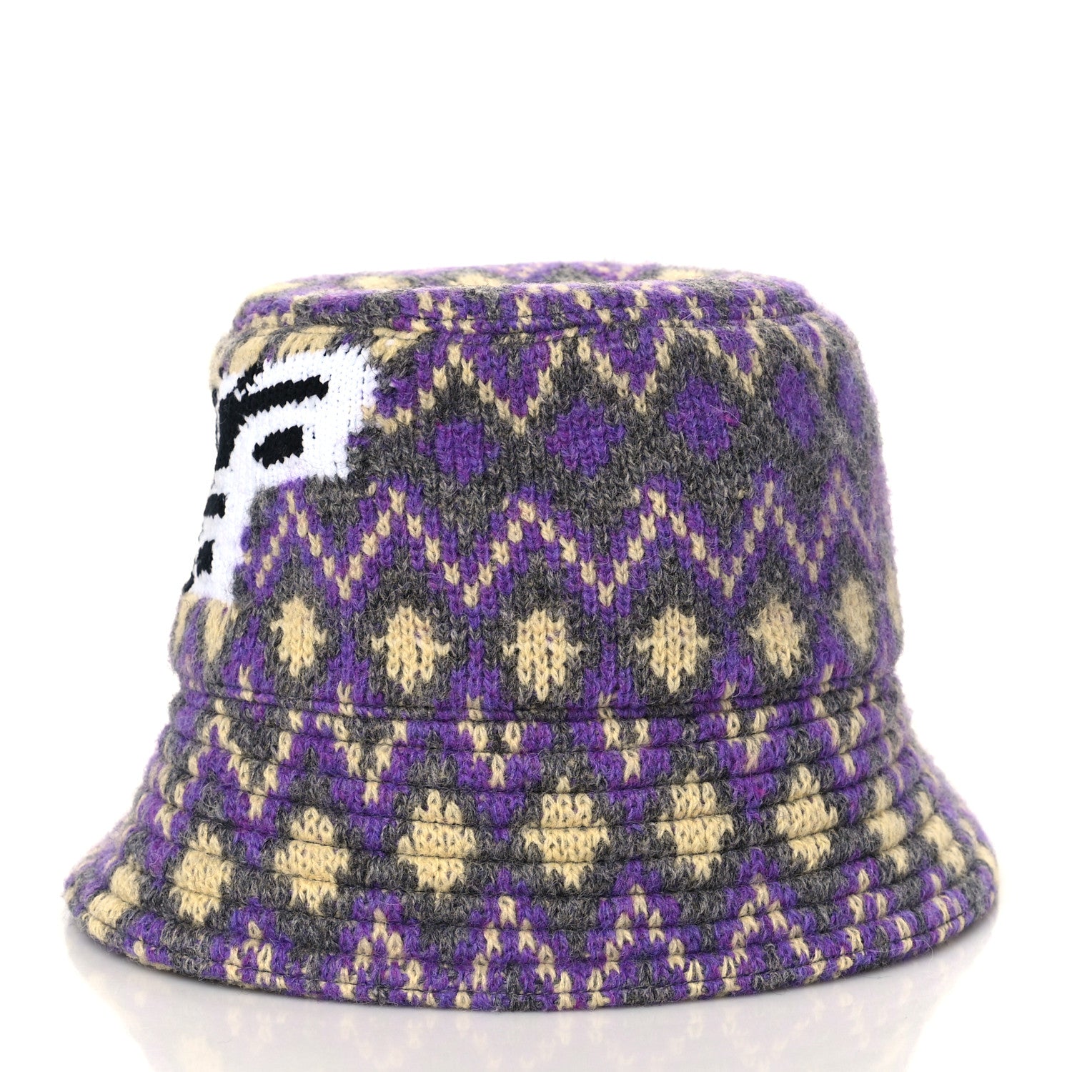 Prada Shetland Chevron Racing Logo Womens Bucket Hat S Grigio 5 of 8
