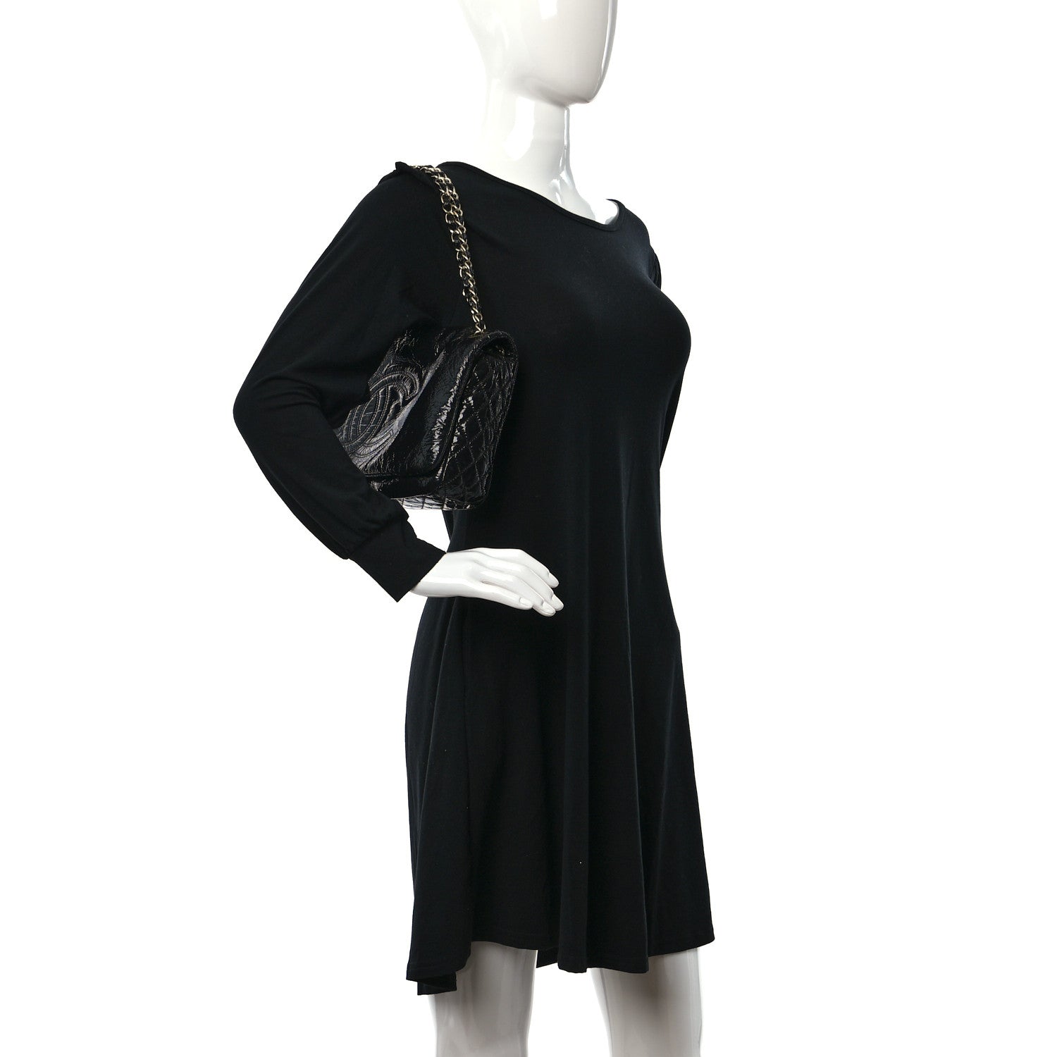 Chanel Vinyl Medium Rock and Chain Flap Black 2 of 12