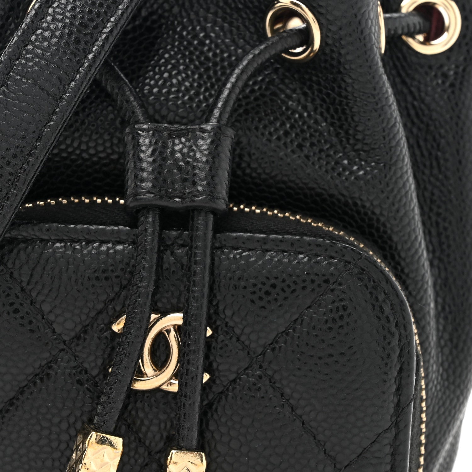 Chanel Caviar Quilted Mini CC Pocket Bucket Bag Black 8 of 10
