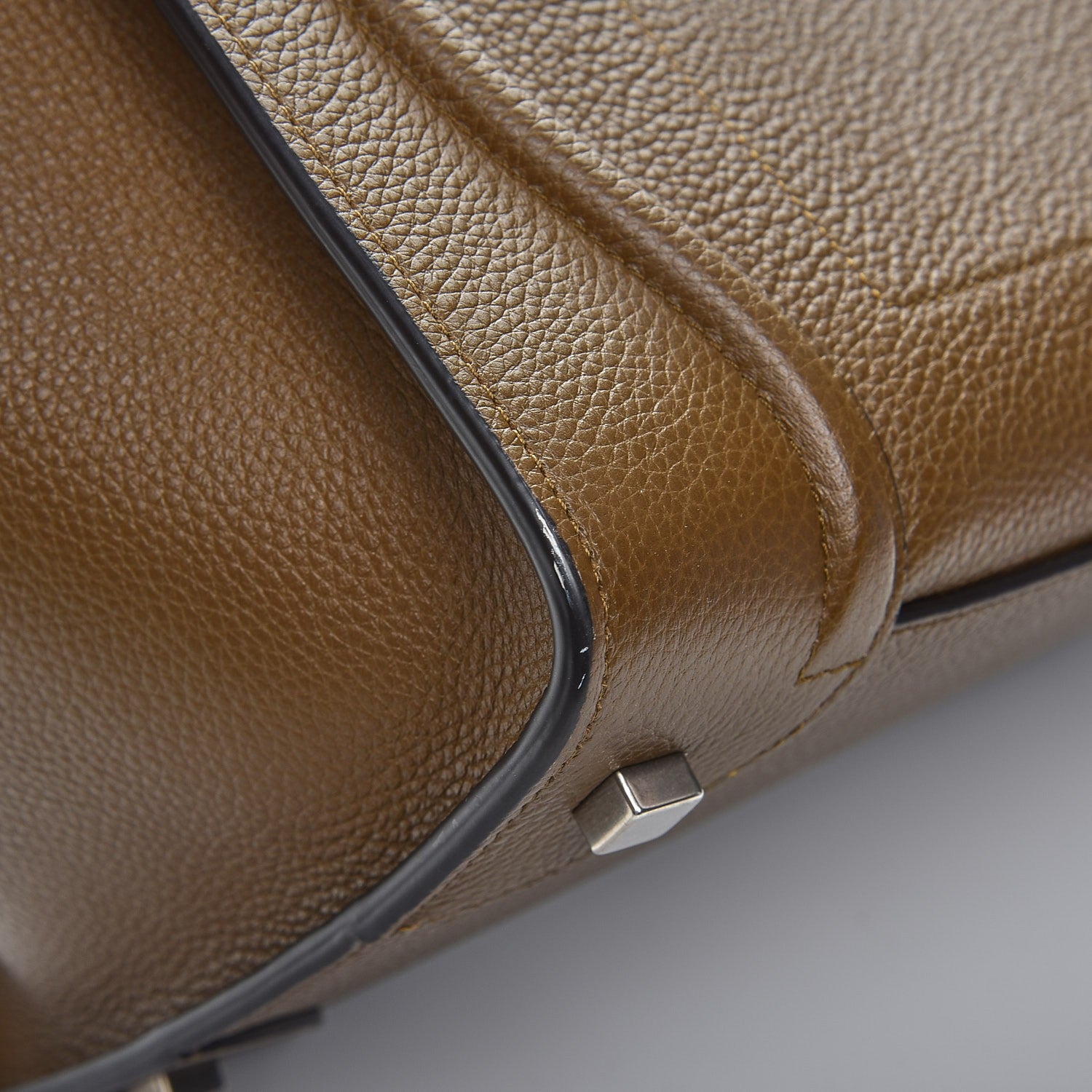 Celine Drummed Calfskin Mini Luggage Moss Green 8 of 9
