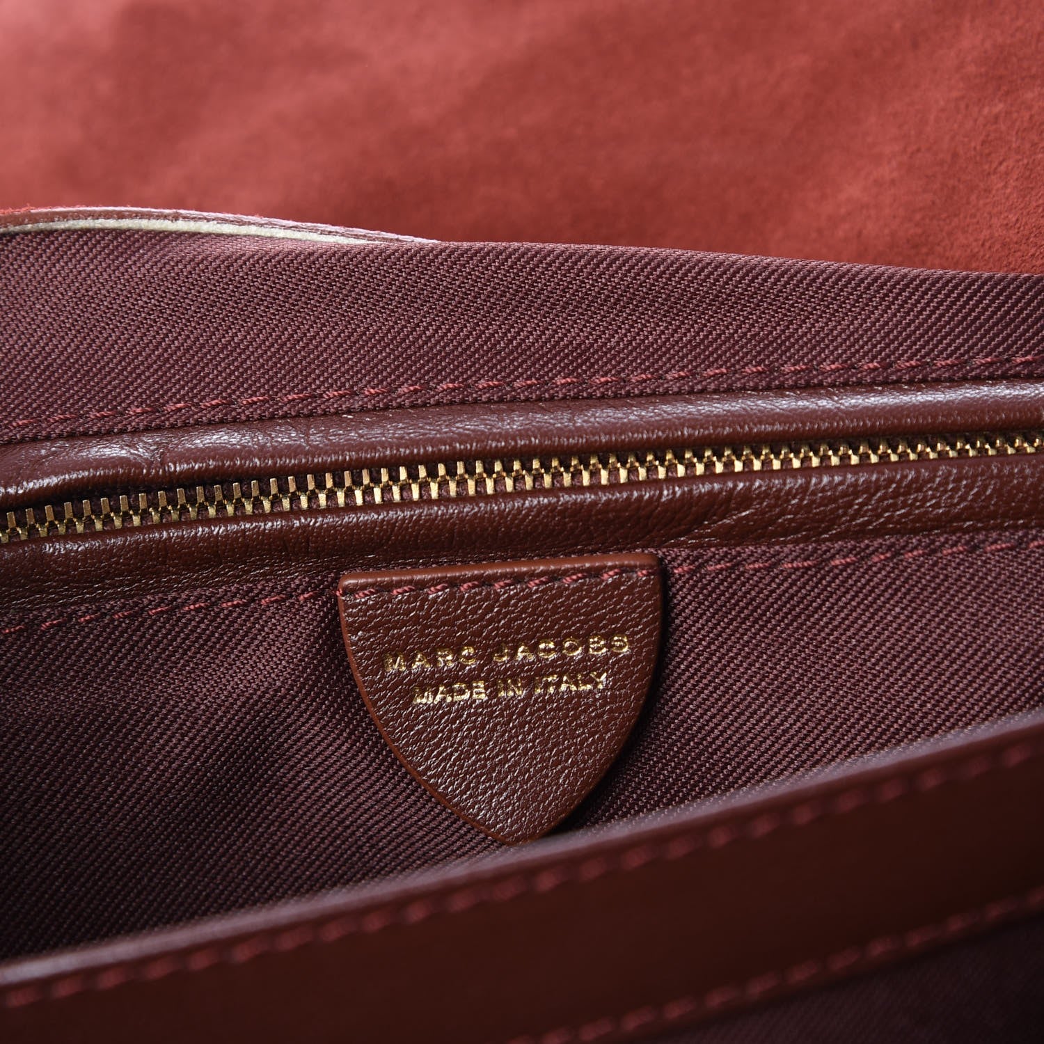 Marc Jacobs Smooth Calfskin Suede Metropolitan Flap Bag Chestnut Pale Gold 7 of 10
