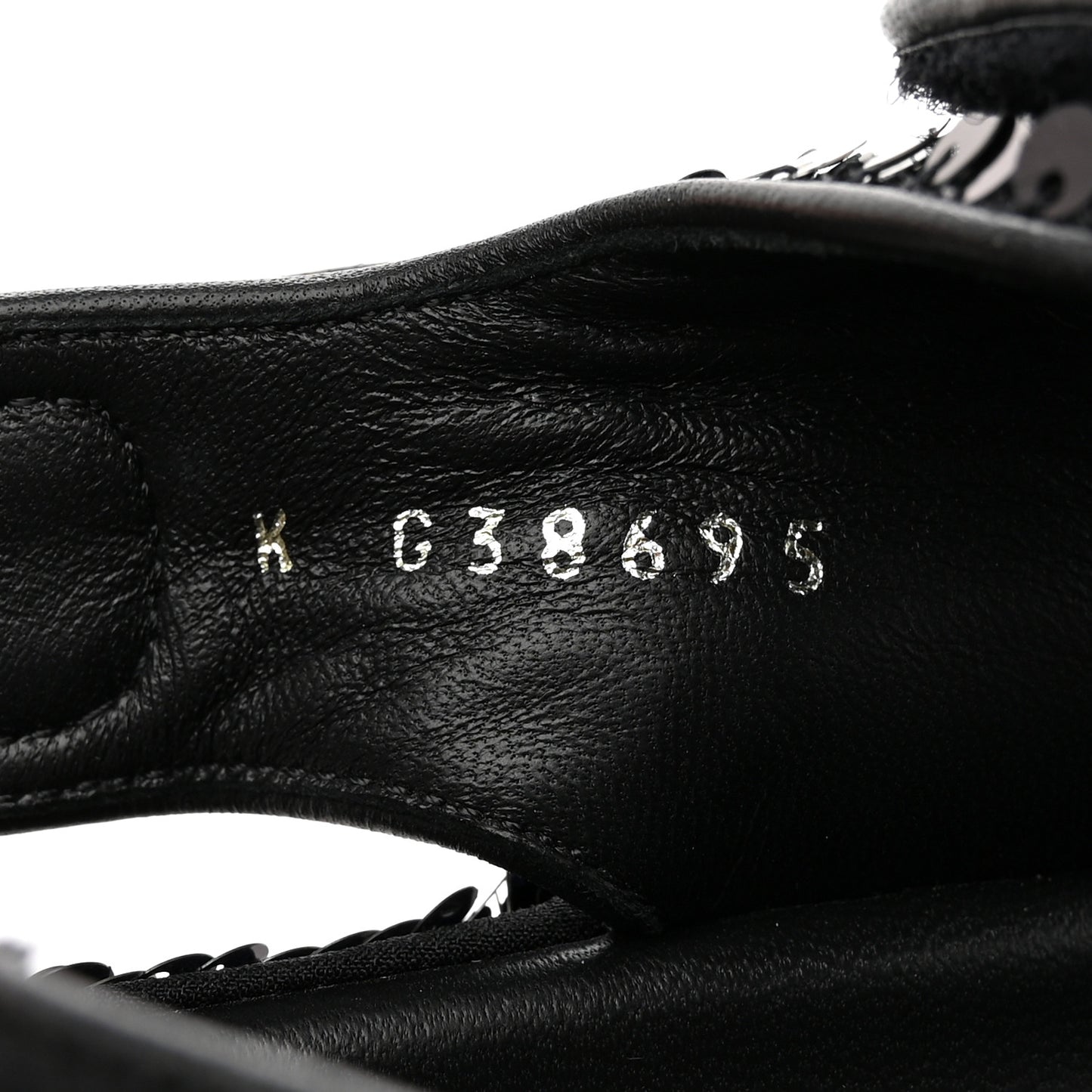 Sequin Knit Velcro Dad Sandals 37.5 Black
