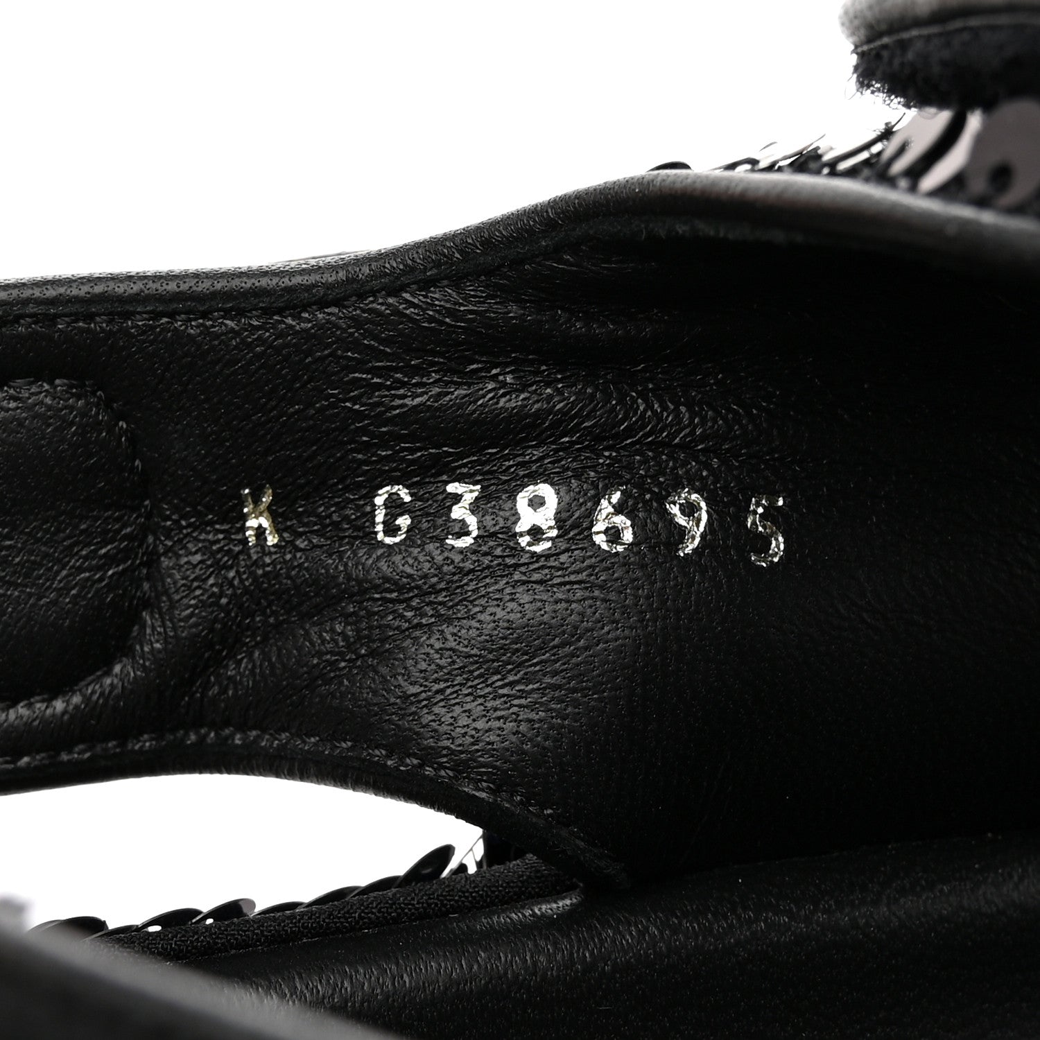 Chanel Sequin Knit Velcro Dad Sandals 37.5 Black 9 of 13