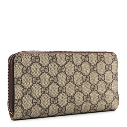 Gucci GG Supreme Monogram Neo Vintage Zip Around Wallet Beige Crop New Acero Acero 3 of 8
