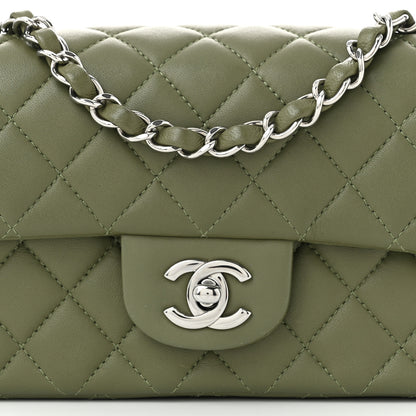 Chanel Lambskin Quilted Mini Rectangular Flap Green 8 of 12