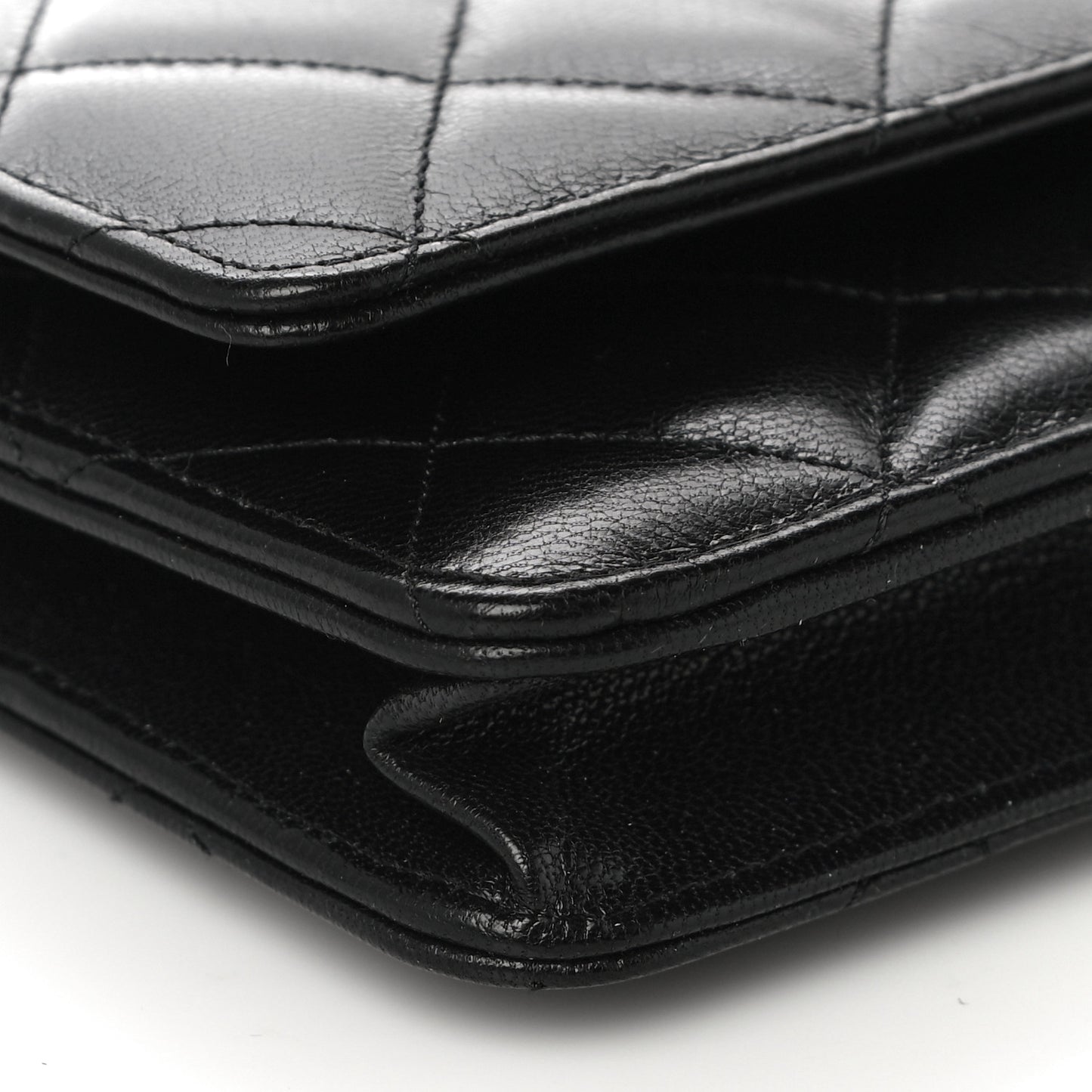 Goatskin Quilted Quilted Like A Wallet Wallet On Chain WOC Black