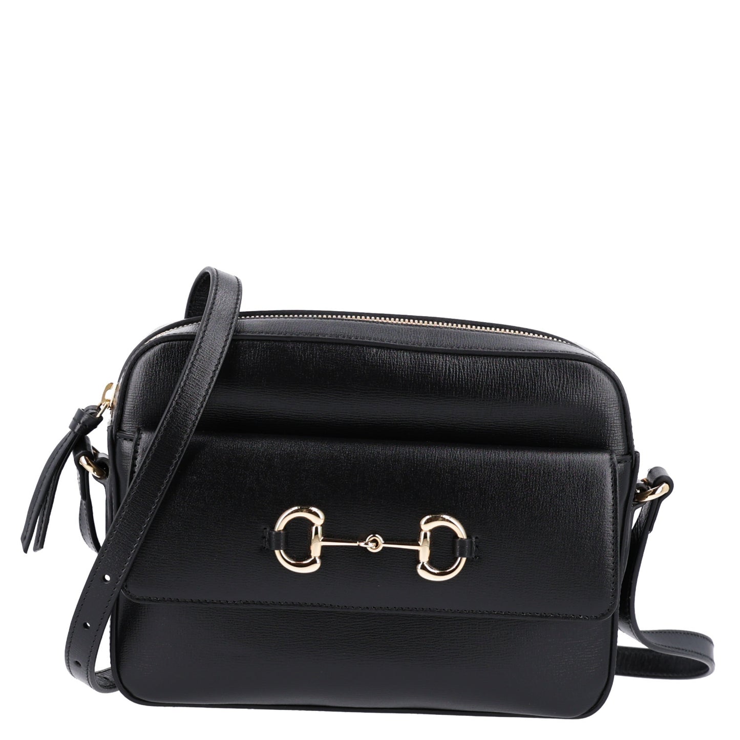 Textured Calfskin Small Horsebit 1955 Shoulder Bag Black