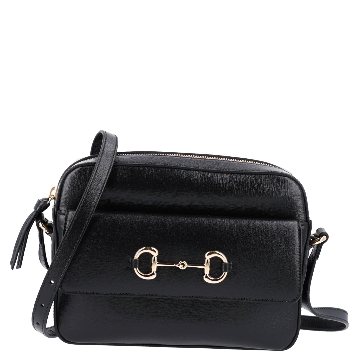 Gucci Textured Calfskin Small Horsebit 1955 Shoulder Bag Black 1 of 10