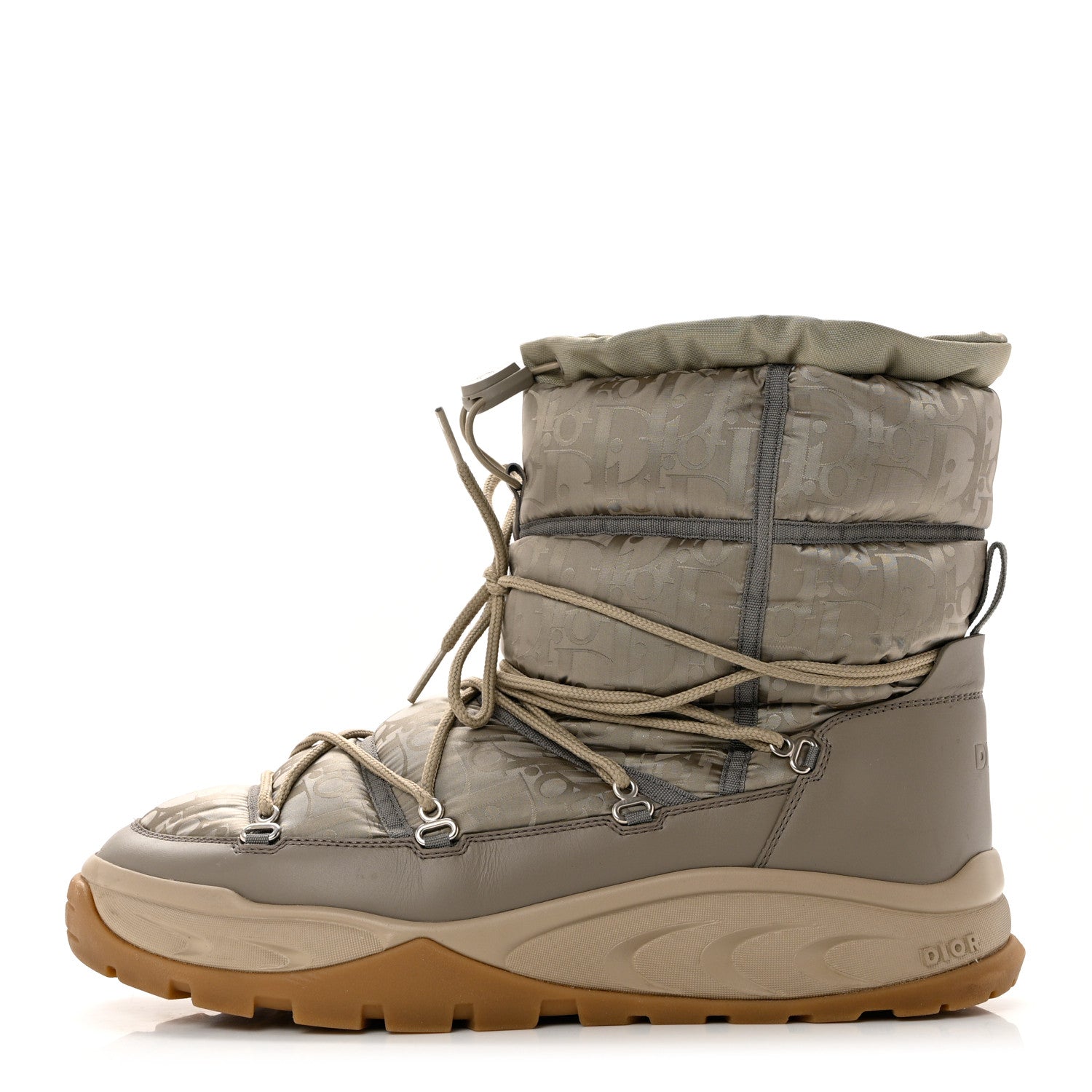 Christian Dior Nylon Oblique Mens Snow Ankle Boots 44 Beige 1 of 9