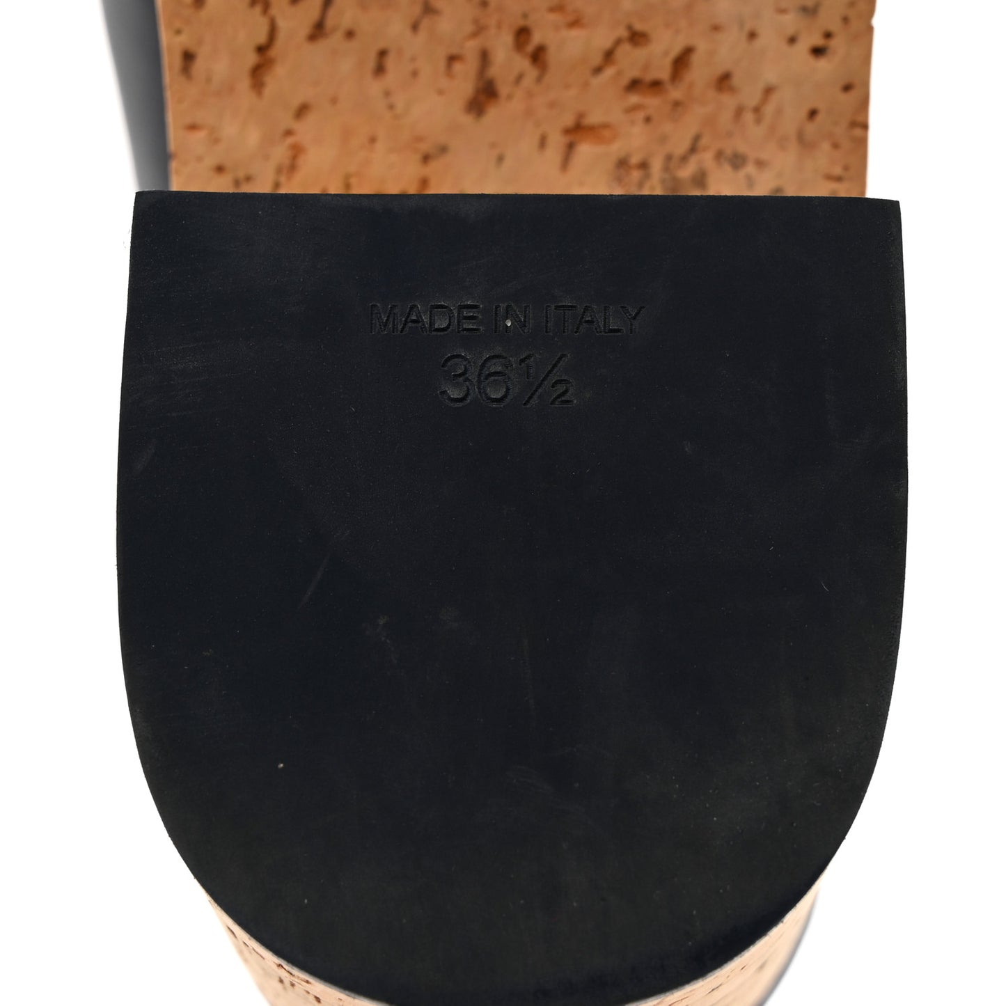 Calfskin Cork Cap Toe Clogs 36.5 Navy Blue Black