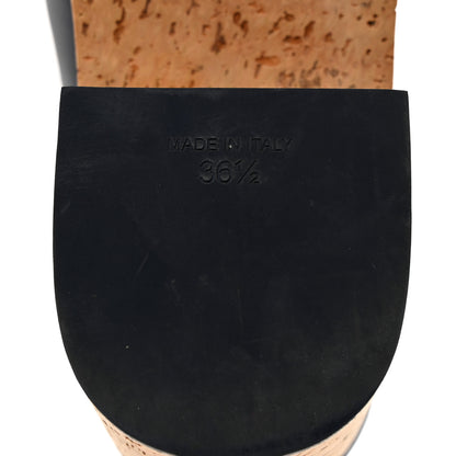 Chanel Calfskin Cork Cap Toe Clogs 36.5 Navy Blue Black 8 of 8