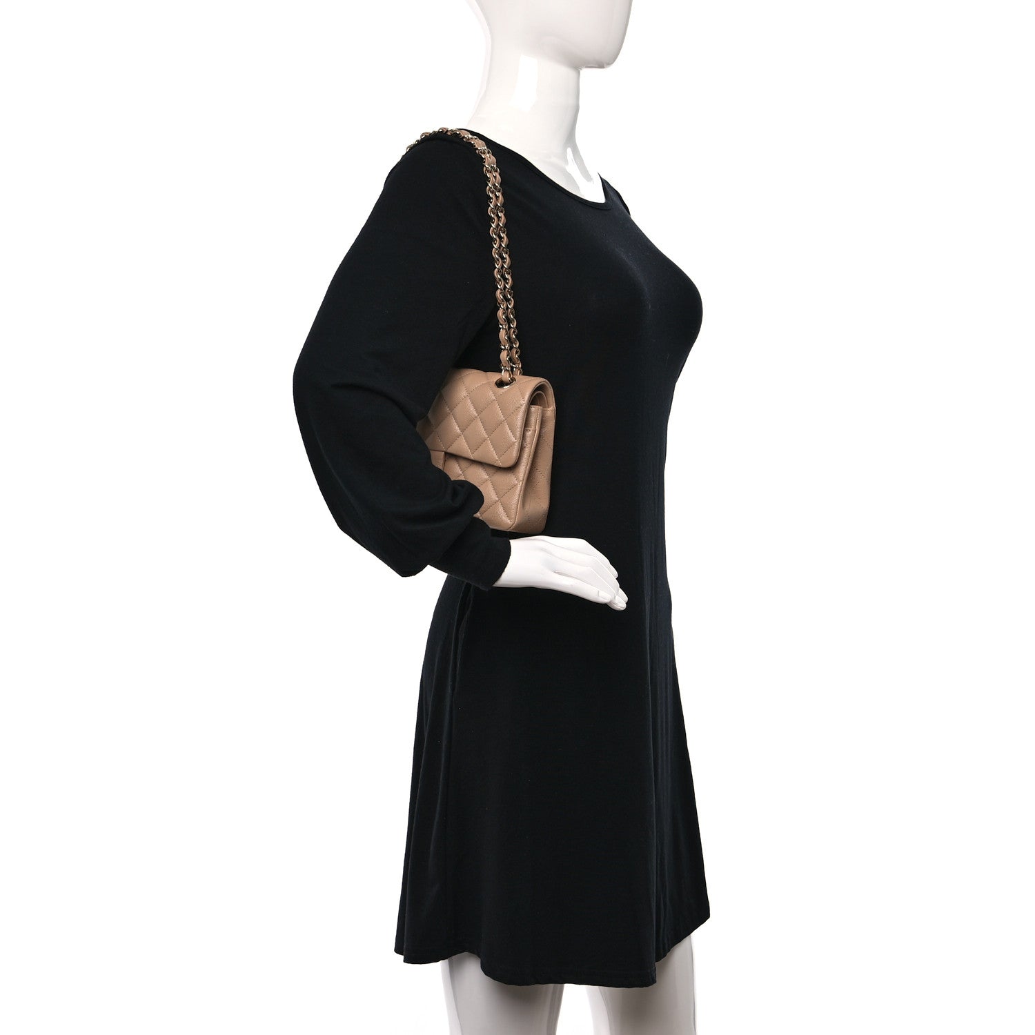 Chanel Caviar Quilted Small Double Flap Beige 2 of 10