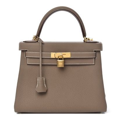 Hermes Togo Kelly Retourne 28 Etoupe 1 of 10