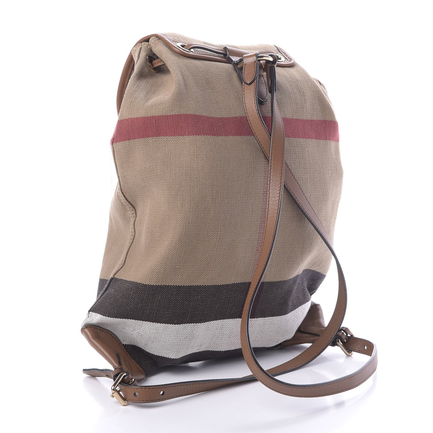 Burberry Overdyed Canvas Mega Check Medium Chiltern Backpack Tan 2 of 9