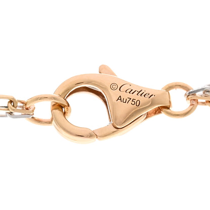 Cartier 18K White Pink Gold Diamond Three Ring LOVE Pendant Necklace 4 of 5