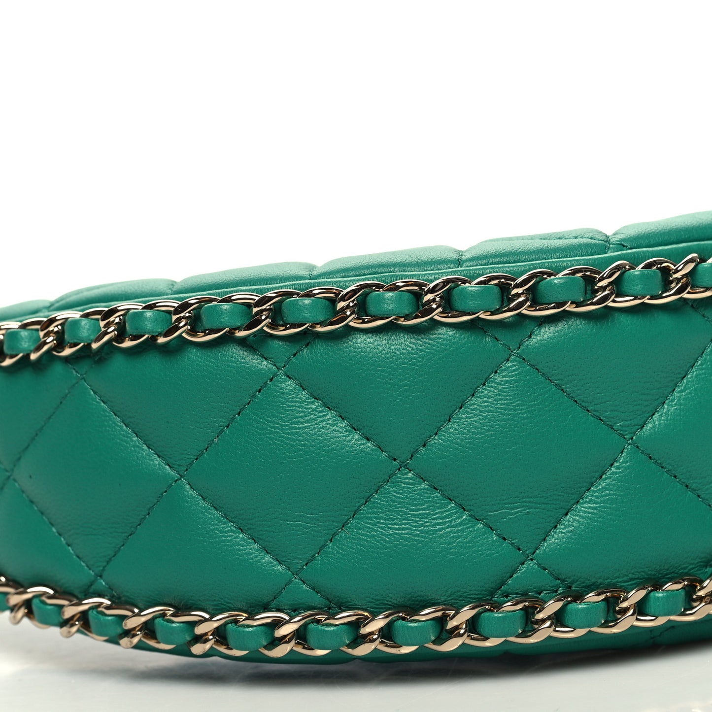 Lambskin Quilted Small Hobo Bag Green