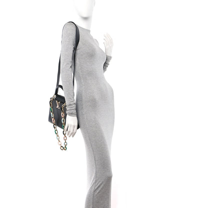 Louis Vuitton Taurillon Enamel Chain Capucines BB Black Multicolor 3 of 9