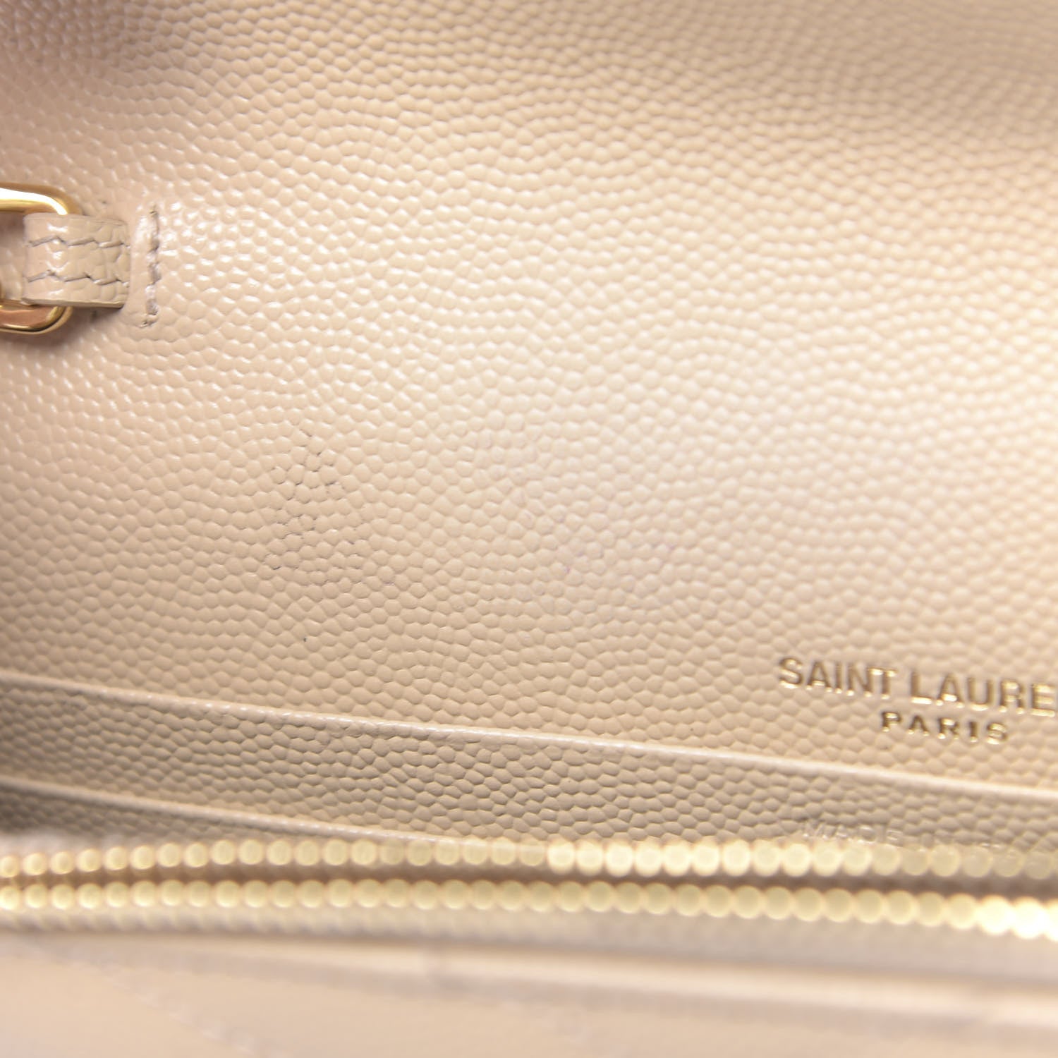Saint Laurent Grain De Poudre Matelasse Chevron Monogram Envelope Chain Wallet Nude Powder 13 of 14