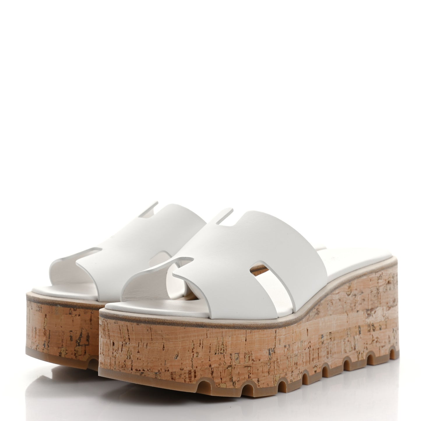 Calfskin Cork Eze 30 Sandals 37 White
