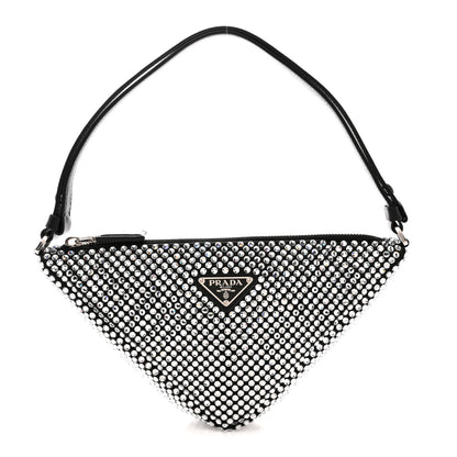 Prada Satin Crystal Triangle Pouch Cristal 1 of 10