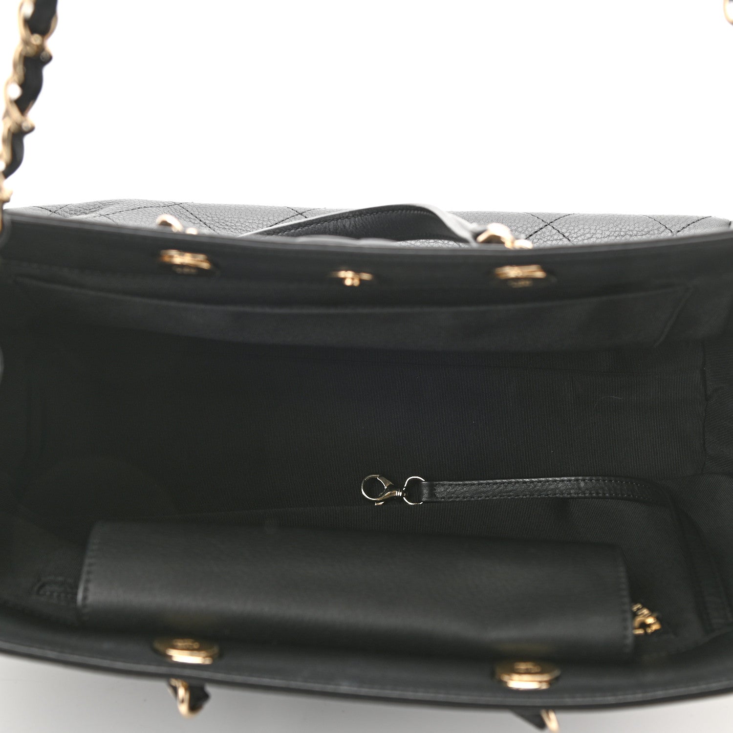 Chanel Bullskin Stitched Medium Shopping Bag Black 6 of 10