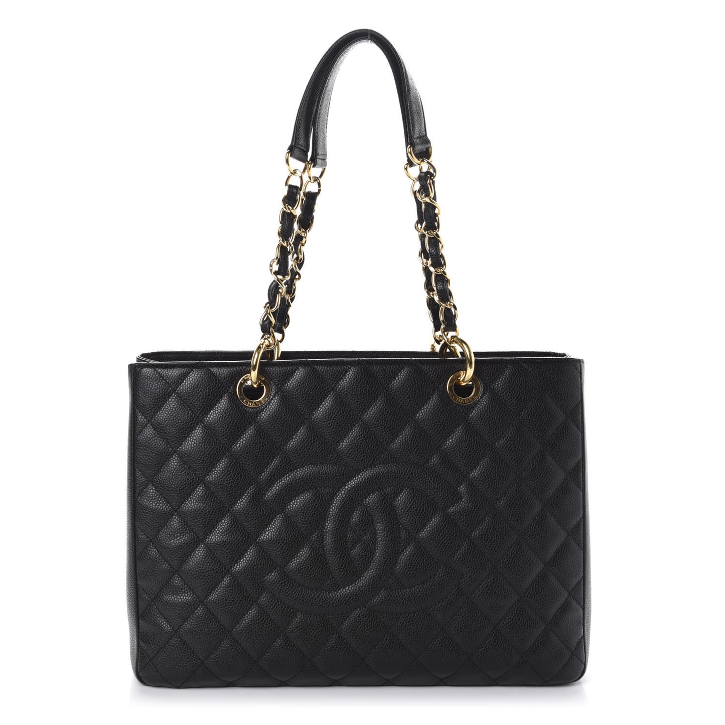 Caviar Quilted Grand Shopping Tote GST Black