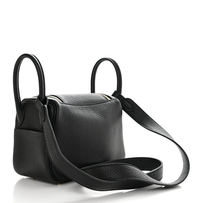 Hermes Taurillon Clemence Mini Lindy 20 Black 3 of 11