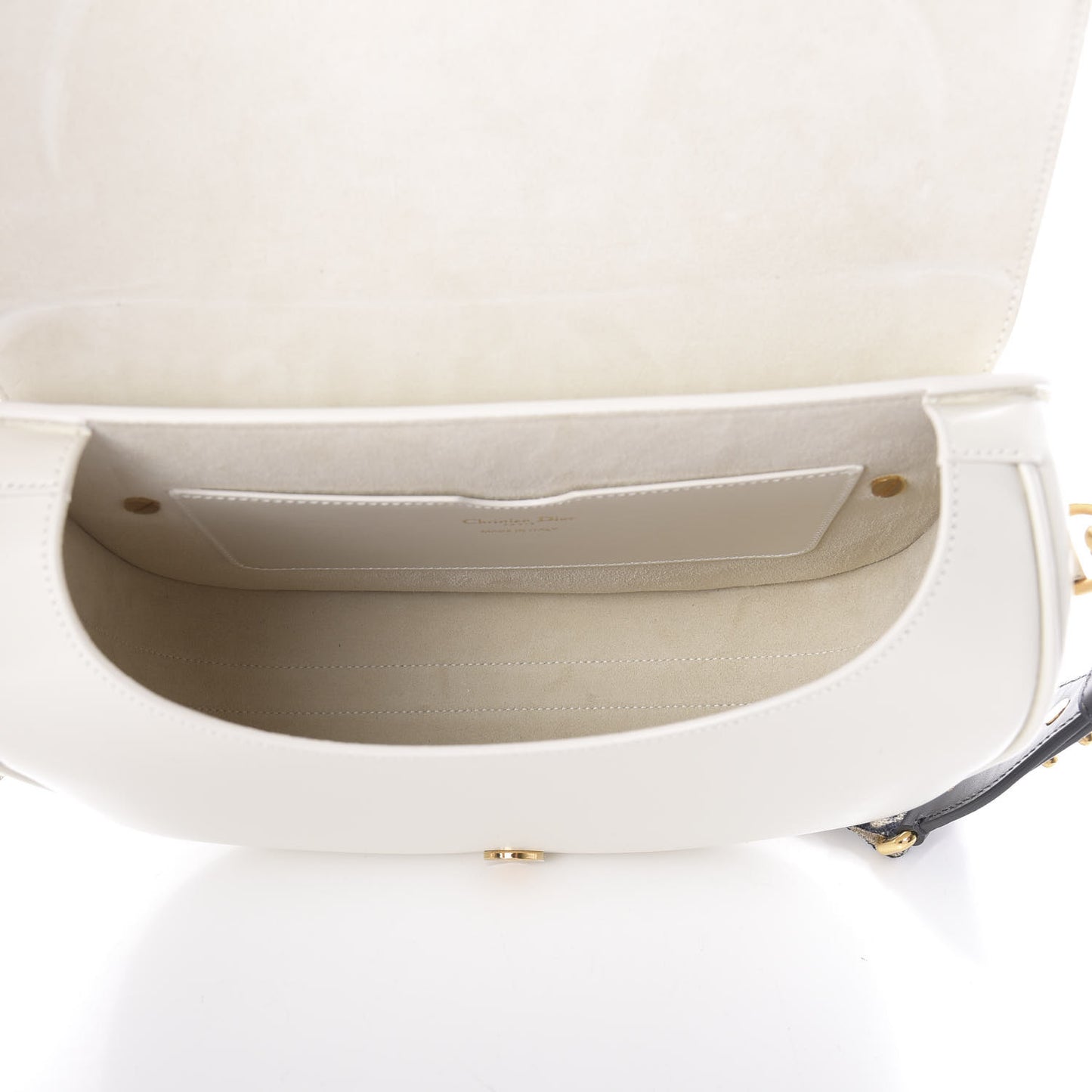 Box Calfskin Large Bobby Flap White