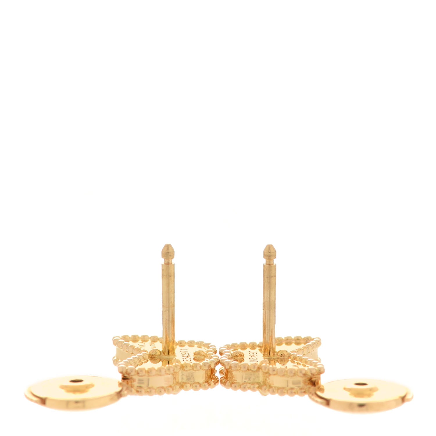 Van Cleef & Arpels 18K Yellow Gold Mother of Pearl Sweet Alhambra Butterfly Earrings 3 of 5