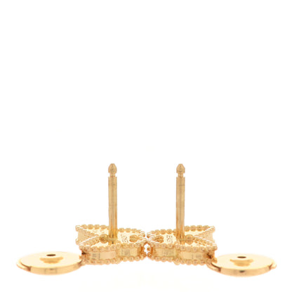 Van Cleef & Arpels 18K Yellow Gold Mother of Pearl Sweet Alhambra Butterfly Earrings 3 of 5