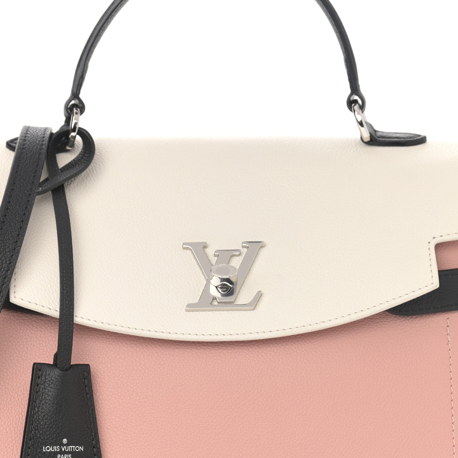 Louis Vuitton Soft Calfskin Lockme Ever Rose Ballet White Maito Black 8 of 10