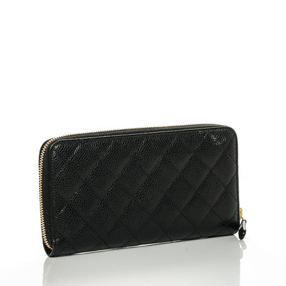 Chanel Caviar Quilted Large Gusset Zip Around Wallet Black 3 of 8