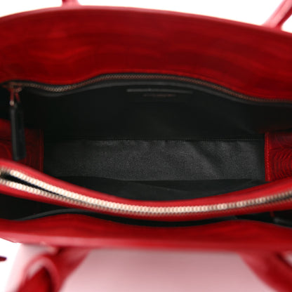 Saint Laurent Calfskin Crocodile Embossed Small Sac De Jour Red 5 of 10