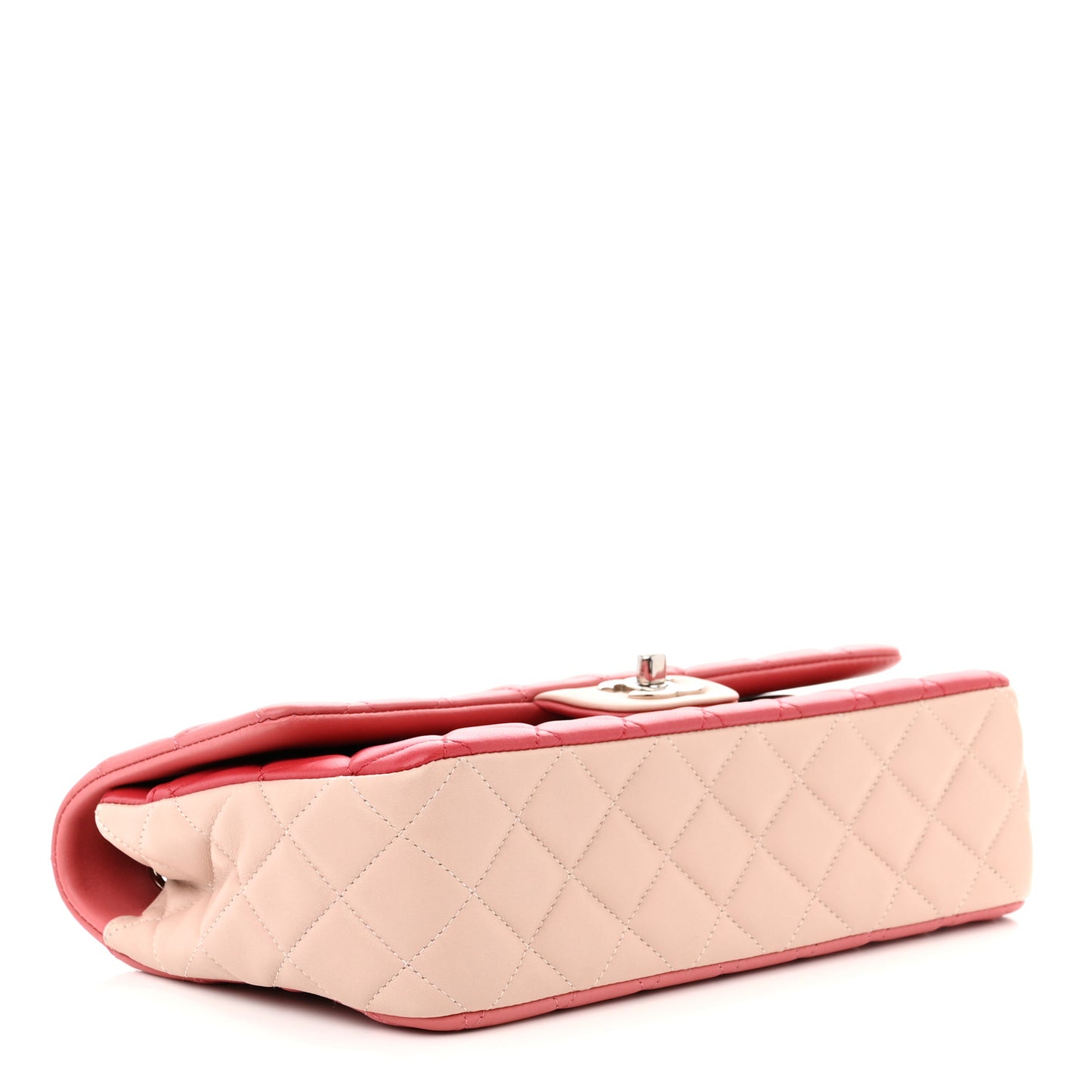 Lambskin Quilted Tri-Color Medium Valentine Charms Single Flap Pink
