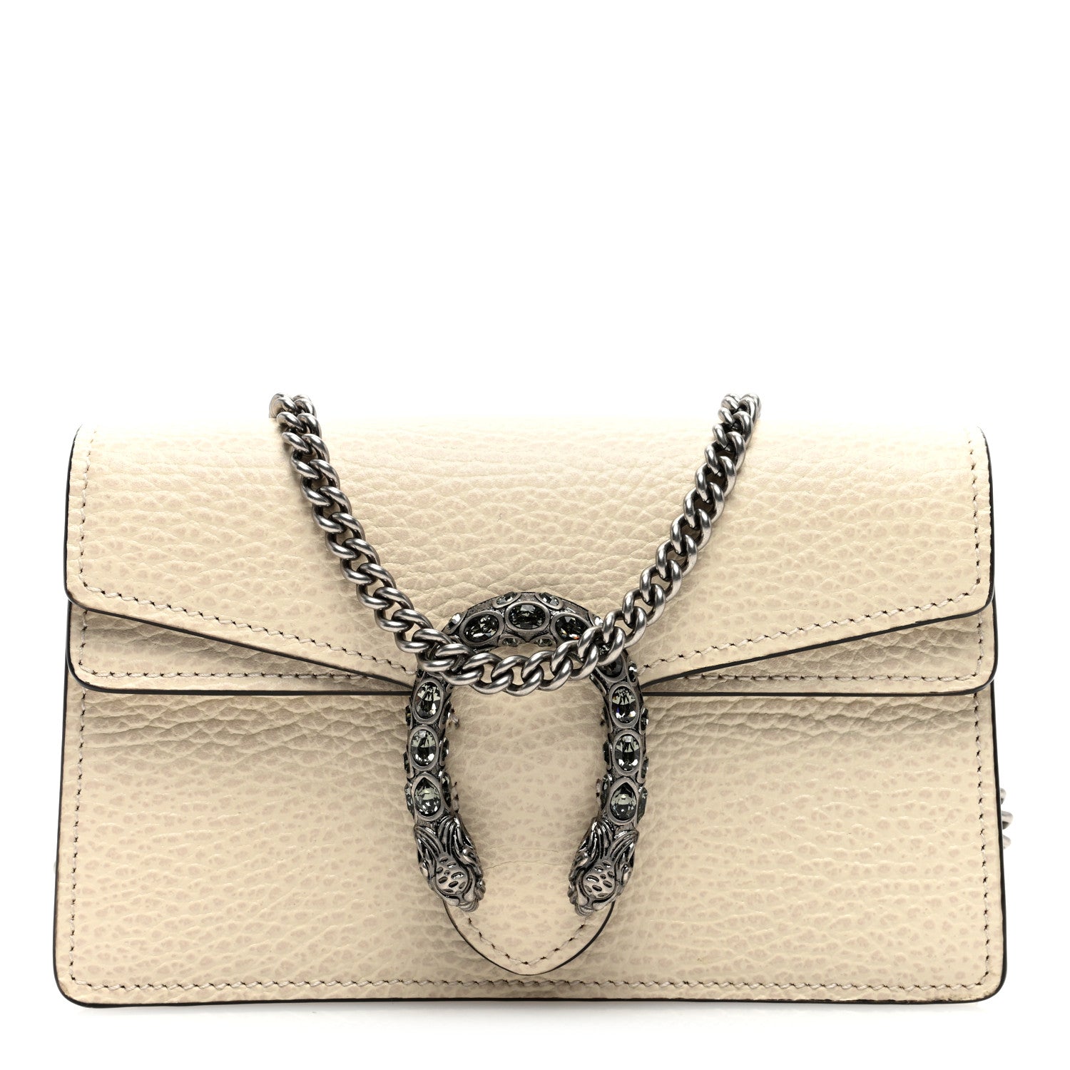 Gucci Dollar Calfskin Crystal Super Mini Dionysus Shoulder Bag Mystic White Black Diamond 1 of 9