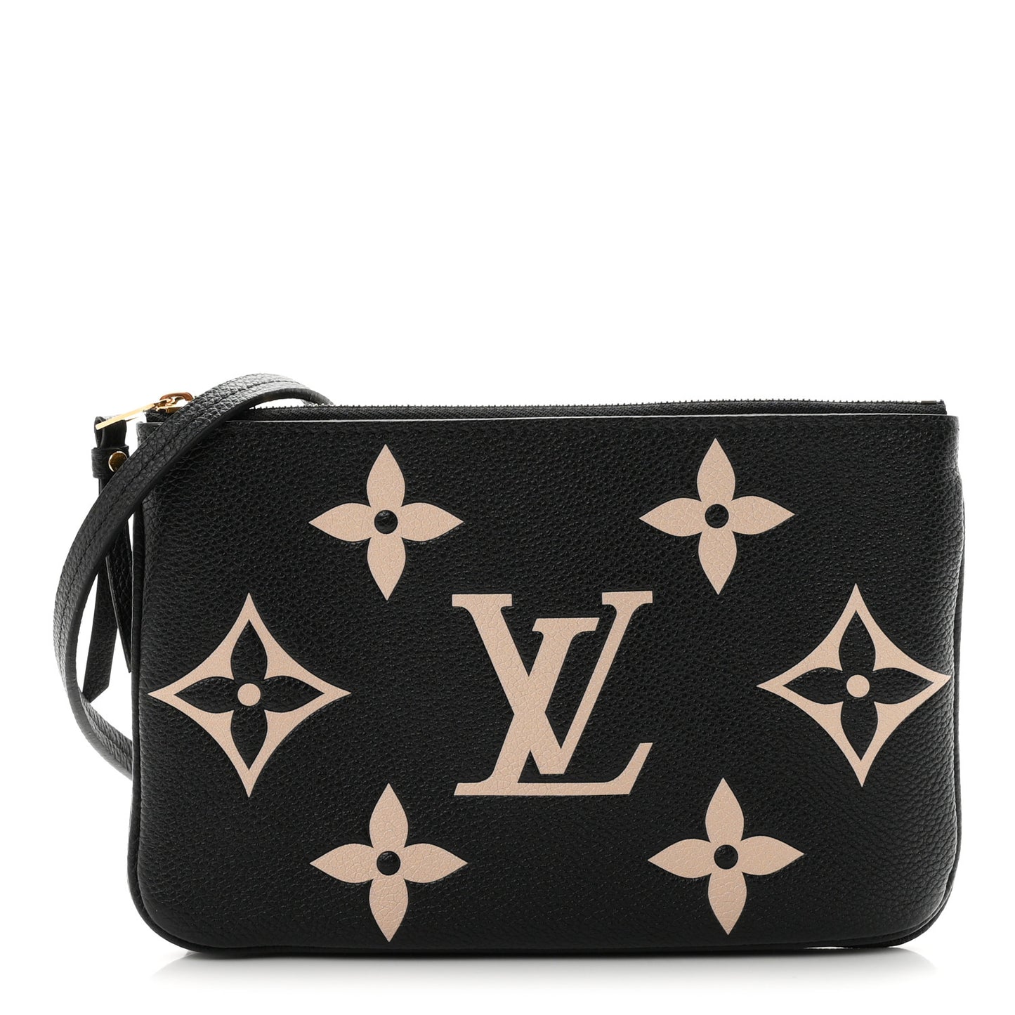 Empreinte Monogram Giant Double Zip Pochette Black Cream