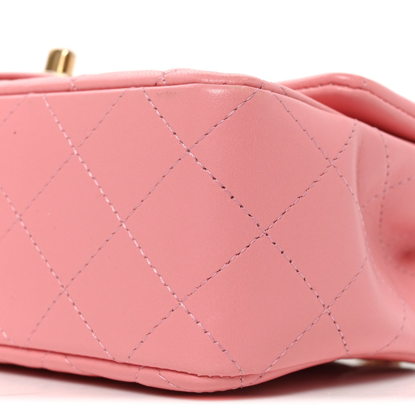 Lambskin Quilted Mini Rectangular Flap Pink