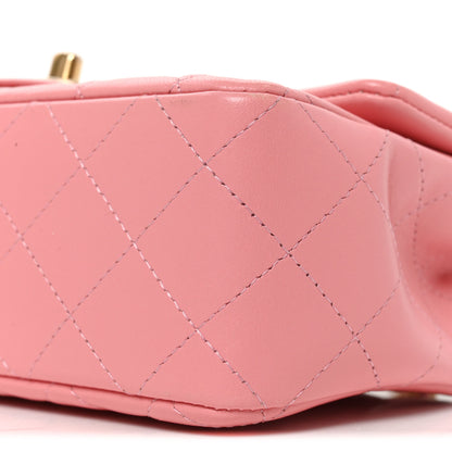 Chanel Lambskin Quilted Mini Rectangular Flap Pink 10 of 10