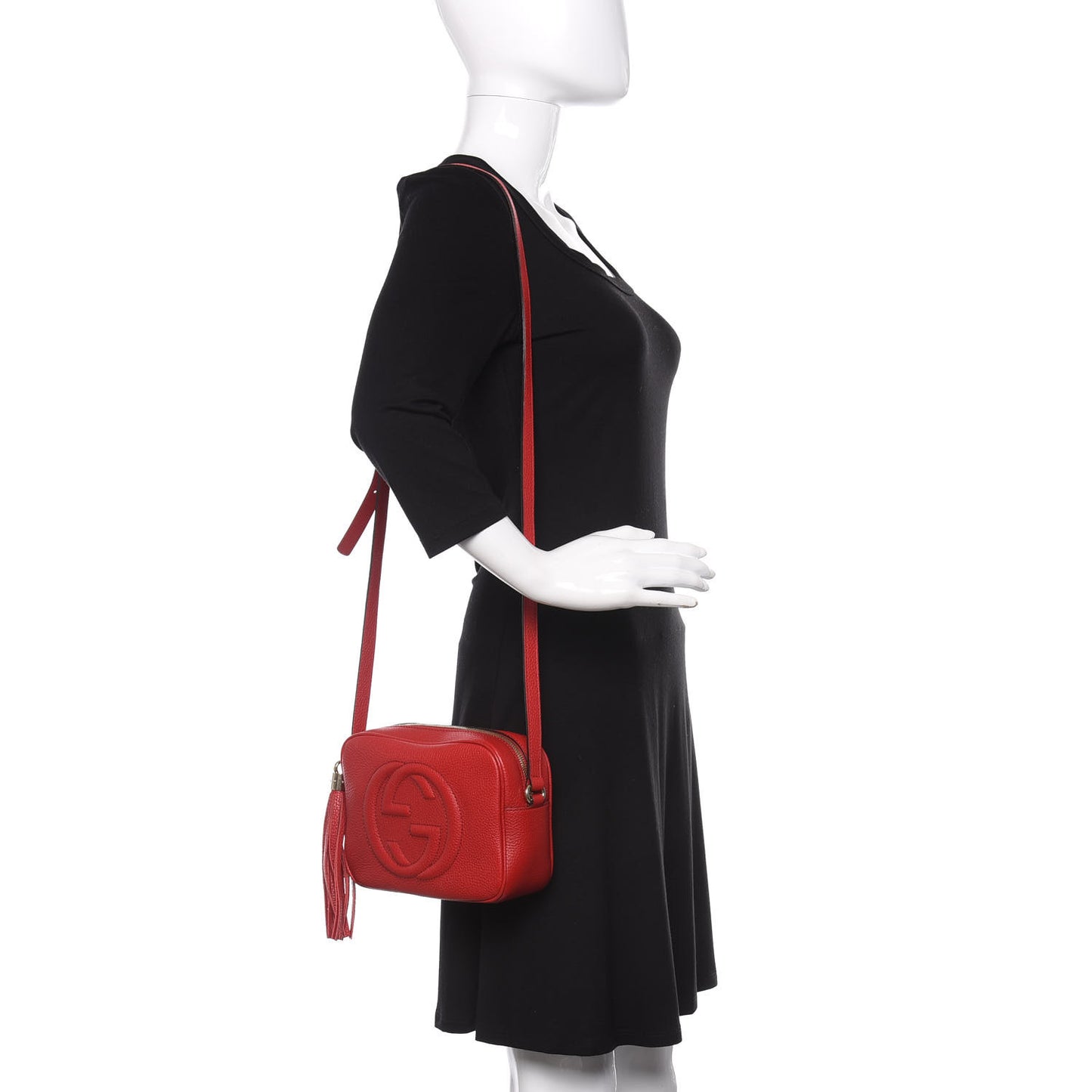Pebbled Calfskin Small Soho Disco Bag Tabasco Red