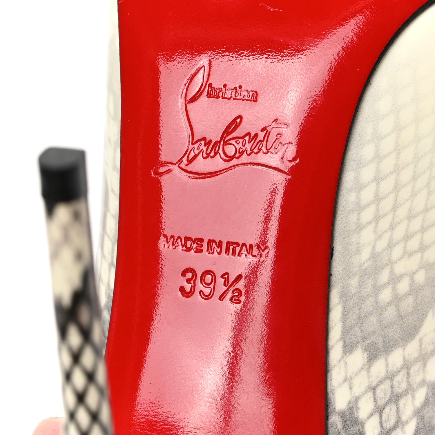 Christian Louboutin Patent Degrade Snakeskin Printed Pigalle Follies 100 Pumps 39.5 White Roccia 6 of 7