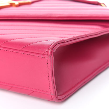Saint Laurent Lambskin Matelasse Medium Monogram Satchel Fuchsia 6 of 10