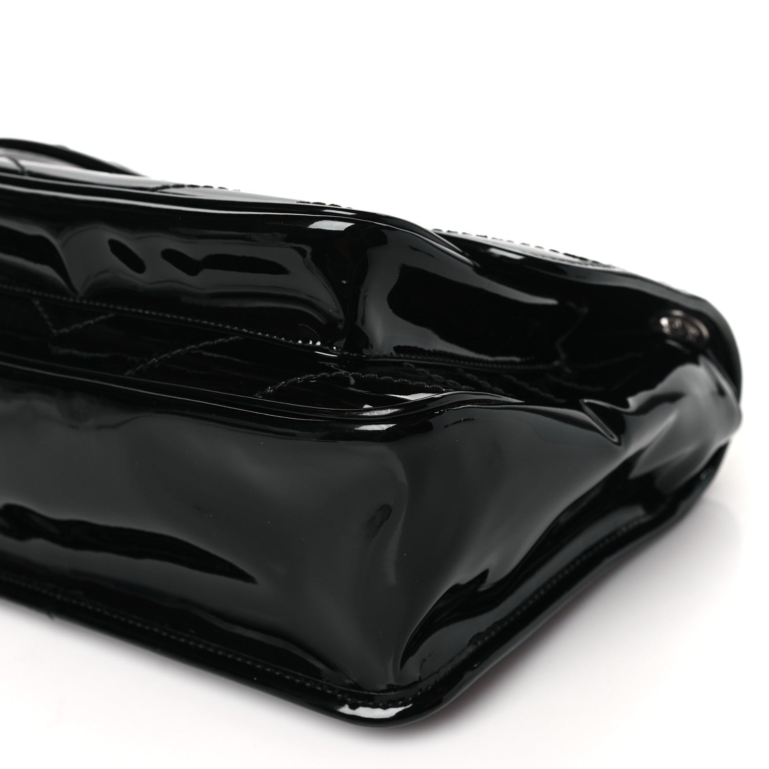 Saint Laurent Faux Patent Matelasse Monogram Medium Niki Chain Satchel Black 10 of 10