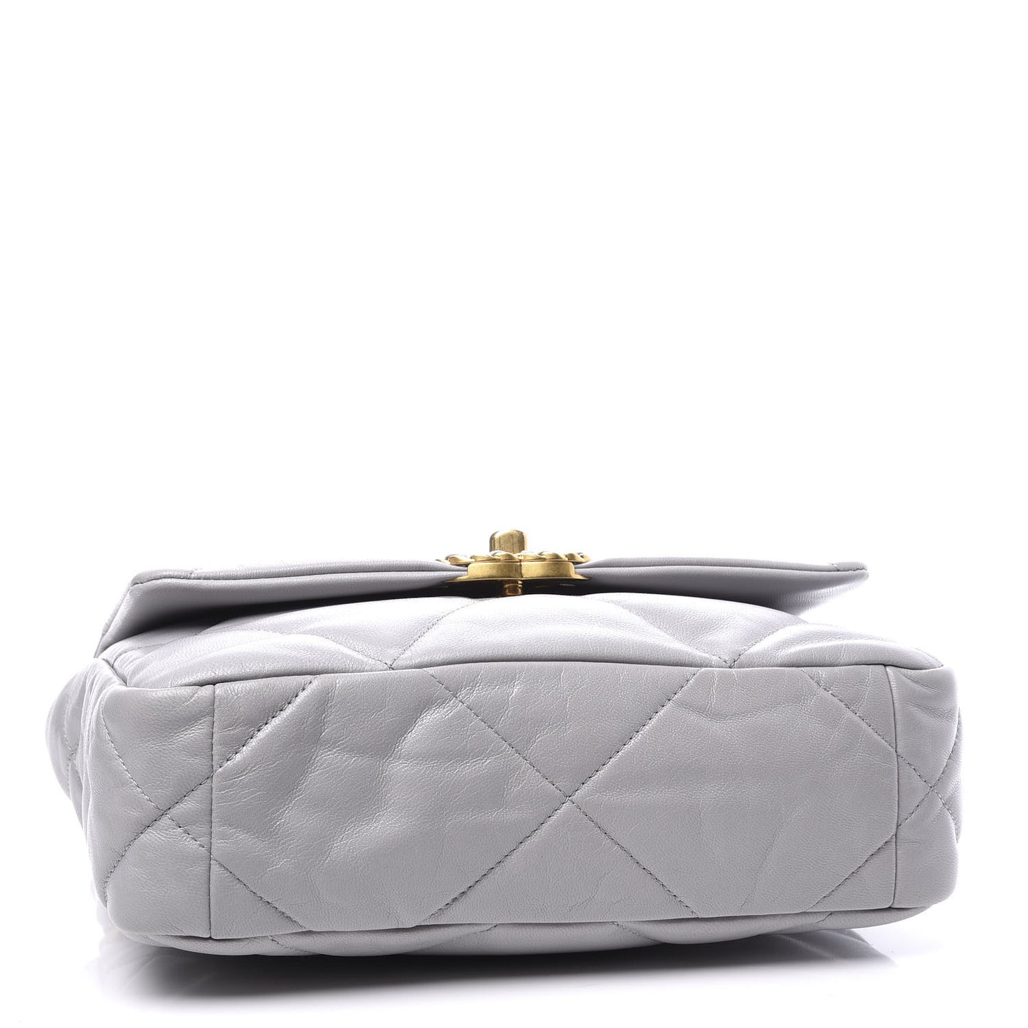 Goatskin Quilted Medium 19 Flap Grey