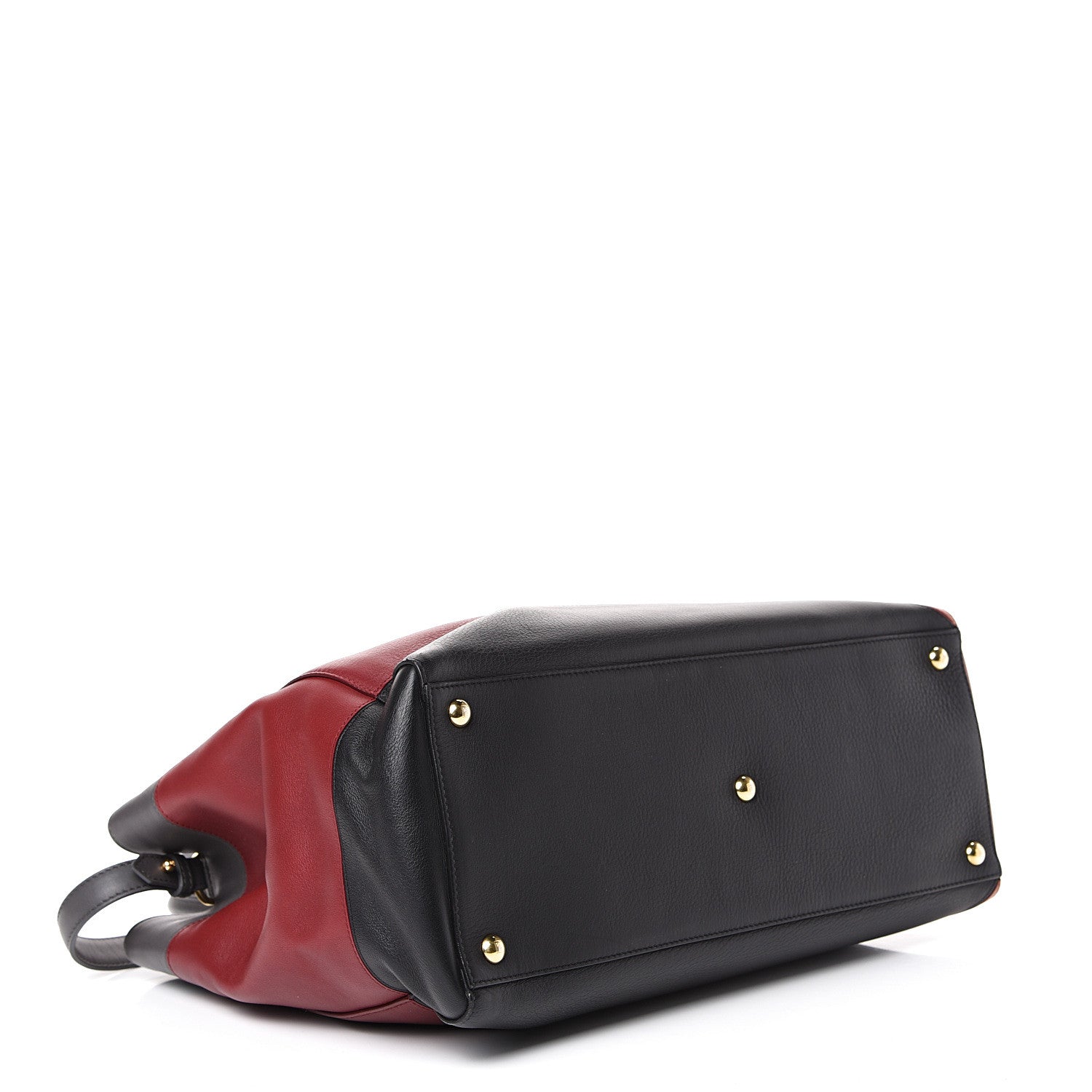 Fendi Calfskin Colorblock Regular 2Jours Tote Grigio Blush Currant Red 3 of 13