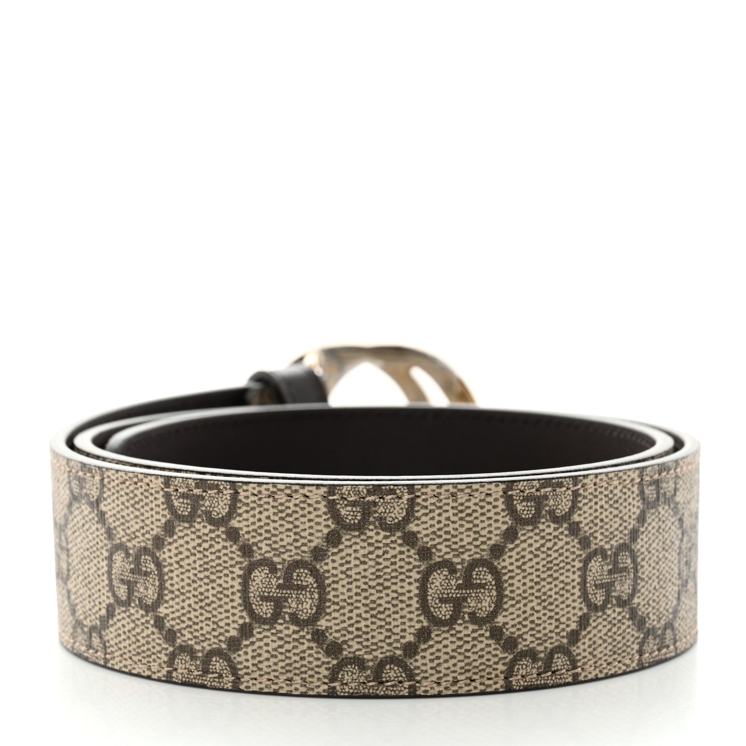 Gucci GG Supreme Monogram Interlocking G 37mm Belt 70 28 Beige Ebony Cocoa 2 of 6